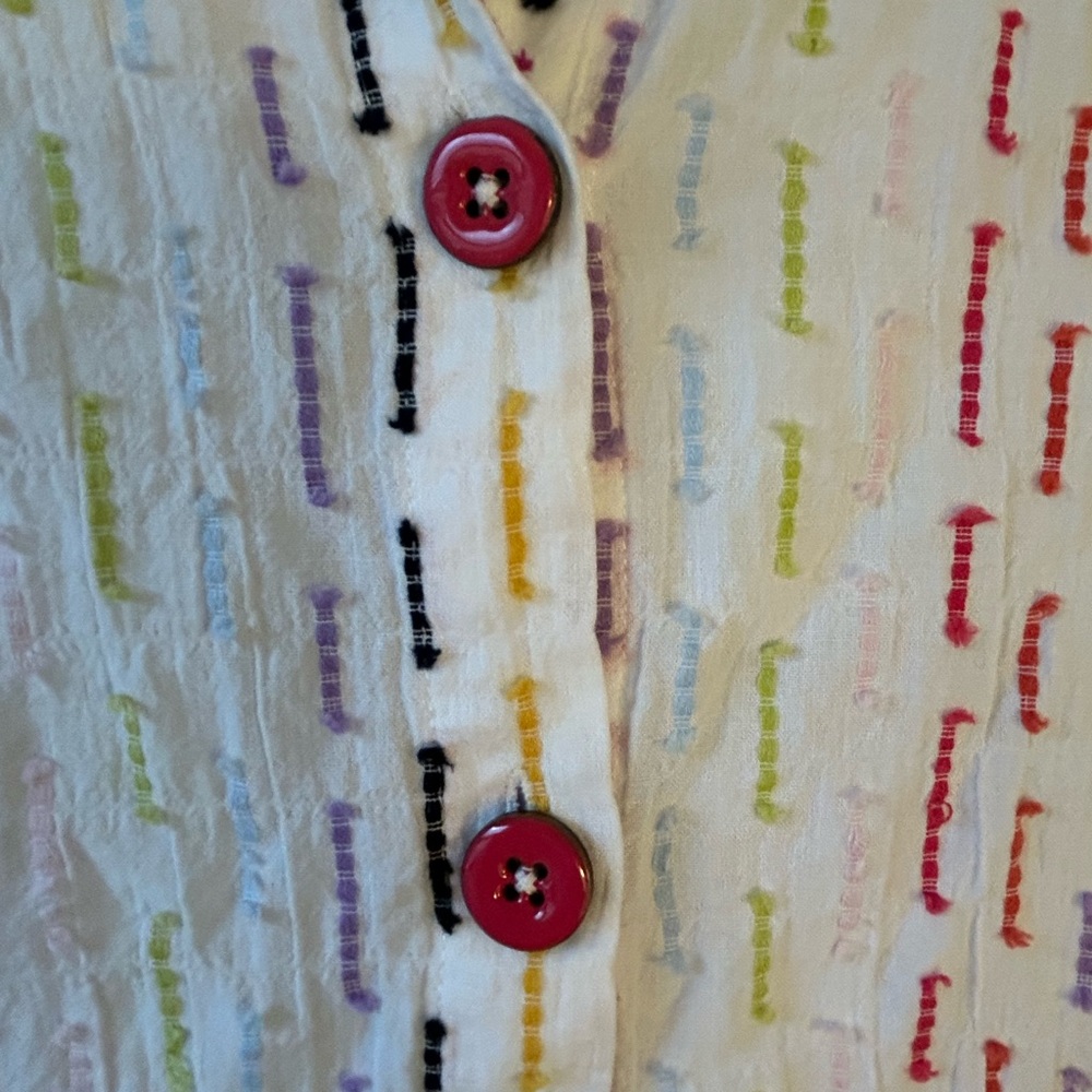 Habitat Women's Button Down Shirt with Multicolor Stripes - Picture 4 of 6
